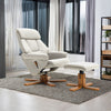 PU Leather Swivel Chair Recliner Armchair Home Lounge Sofa Chair With Footstool