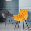 2/4X Dining Chairs Velvet Padded Seat Metal Legs Kitchen Chair Home Office Set