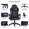 Faux Leather Racing Gaming Chair Swivel Office Gamer Desk Chair Adjustable New