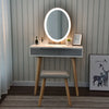 Makeup table hairdressing table cosmetic table dresser lighting mirror stool white-