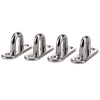 4pcs Marine Boat Stainless Steel Oblong Pad Eye Plate Staple Ring Hook UK 5MM