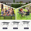 Aluminum Camping Table Outdoor Folding Picnic Table W/ 4-Level Adjustable Height