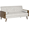 3-Seater Sofa Bed Click-Clack Button-Tufted Settee Recliner Couch Beige