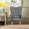 Fabric Single Sofa Armchair Lazy Balcony Living Room High Back Lounge Chair Grey