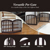 3-Panel Wooden Dog Gate Freestanding Pet Fence Baby Folding Safety Barrier