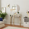 Mirrored Modern Style Home Furniture Half Moon Console Table Living Room Hallway
