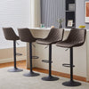 Adjustable Bar Stools Set of 2, Swivel Barstool W/ Footrest Brown