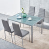 105cm 120cm Glass Dining Table and 4 /6 Padded Chairs Set Home Kitchen Furniture
