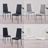 2/4/6pcs Faux Leather Velvet Fabric Dining Chairs Metal Chromed Legs Dining Room