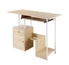 Small Computer Desk Keyboard Tray Study Writing Table Storage Bookshelf Drawer