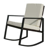 3PCS Modern Garden Outdoor Rattan Rocking Leisure Chair with Tea Table Black UK