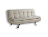 Fabric Sofa Bed 3 Seater Padded Pillow Topped Chrome Legs Sofabed Recliner