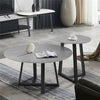 Set of 2 Stylish Slate Handcrafted Steel Round Coffee Table Stacking Tea Tables