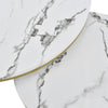Nesting Coffee Table Set of 2 Marble Effect Side End Table for Living Room White