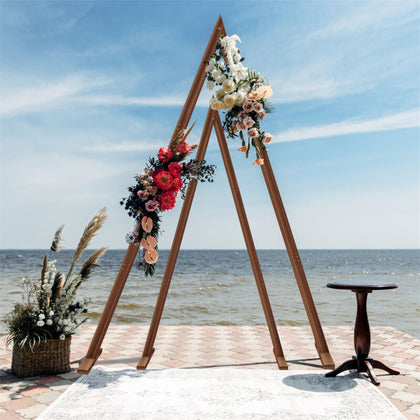 2X Large Pine Wood Triangle Wedding Arch Set Rustic Stable Wedding Decorations
