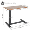UK Mobile Height Adjustable Over Bed Sofa Side Table Steel Frame Laptop Desk Oak