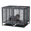 Heavy Duty Dog Cage Strong Metal Crate Pet Playpen Kennel Partition for 2 Dogs