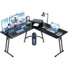 Gaming Desk Corner Desk 130*130cm L Shaped Corner Computer Desk, Black