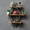 3 Tier Wood Floating Shelves Farmhouse Hanging Display Shelf Artistic Wall Rack