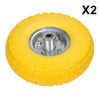 2pcs 10" YELLOW SACK TRUCK TROLLEY SOLID RUBBER REPLACEMENT WHEEL TYRE