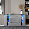 Modern Sideboard Display Cabinet Cupboard High Gloss 2 Doors 3 Drawers LED