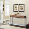 2 Drawers Console Table Black Metal Frame & Wooden Drawers and Shelf Furniture