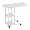 White Mobile Portable Computer Desk Over Bed Sofa Laptop Table Trolley + Wheels