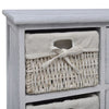 Wooden Wicker Basket Cabinet Storage Sideboard Chest Of Drawers Rack Shelf White