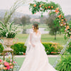 White Wedding Arch Frame Metal Hexagonal Free Standing Flower Balloon Backdrop