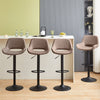 Set of 2 Faux Leather Bar Stools Swivel Gas Lift Foot Rest Pub Chair Brown Grey