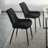 2x Velvet High Back Dining Chairs Padded Seat Dining Room Chairs With Metal Legs