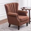Velvet Fabric Armchair Lounge Tub Chair Queen Anne Fireside Sofa Oyster Wingback