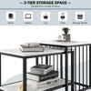 Set of 2 Modern Coffee Nesting Table Set 3 Tiers Storage Side Table Living Room