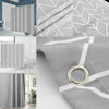 Waterproof Bath Curtain Geometric Printed Bathroom Shower Curtain with Eyelets
