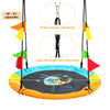 Kids Saucer Tree Swing 100cm Round Cartoon Nest Swing Seat W/ Adjustable Rope