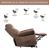 Single Sofa Fabric Power Lift Electric Recliner Chair Armchair Rise Chair Brown