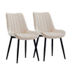 Set of 2 Dining Chairs Velvet Padded Seat Metal Leg Kitchen Chairs Multicolor