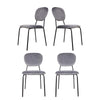 Dining Chairs Set of 4 or 2 Stackable Velvet Fabric Seat Metal Leg Home Office