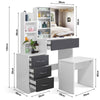 Dressing Table With Drawers Mirror Stool Set Makeup Desk Vanity Table Bedroom