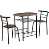 Small Table And 2 Chairs Breakfast Bar Kitchen Dining Room Furniture Set Brown