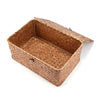 SMALL WICKERS STORAGE BASKET BOX WITH LID & LOCK WOVEN WICKER LANDRY HAMPER GIFT