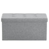 Linen Folding Ottoman Storage Box Pouffe Seat Stool Home Chair Foot Stool Bench