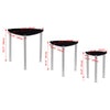 Nest of 3 Tempered Glass Nested Tables Side End Lamp Sofa Tables Living Room