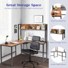 L-Shaped Corner Computer Desk Large PC Table Workstation with Storage Bookcase