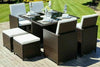 RATTAN GARDEN FURNITURE CUBE SET CHAIRS TABLE OUTDOOR PATIO RATTAN BLACK / BROWN