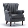 Ribbed Cocktail Wing Back Chesterfield Queen Anne Armchair Accent Tub Chair Sofa