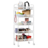5 Tiers Metal Kitchen Trolley Cart Salon Beauty SPA Storage Shelf Rolling Wheels