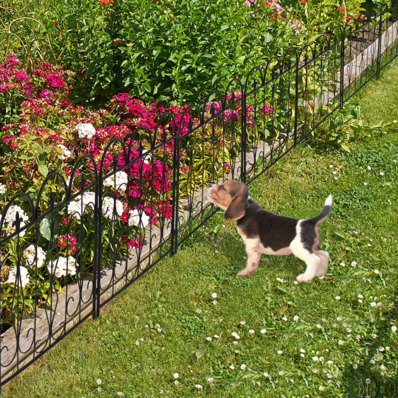 5 Reusable Decorative Garden Fence 24x25inch Coated Metal Wire Fencing Yard Path