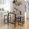 Dining Table Set Industrial Kitchen Table Set with 2 Stools for Small Space