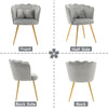 Velvet Dining Chairs Armchair Upholstered Accent Chair with Gold Metal Legs SR